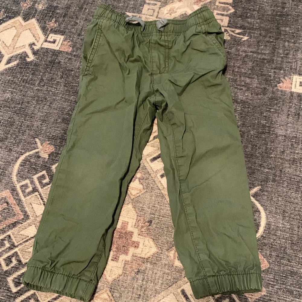 Carter’s green lined pants.